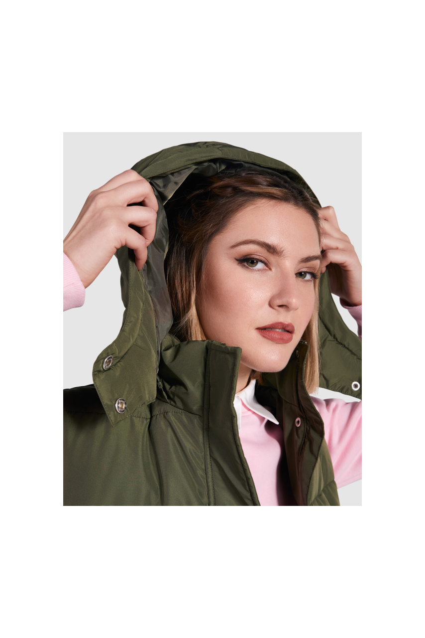 REINE Women's Padded Vest with Removable Hood