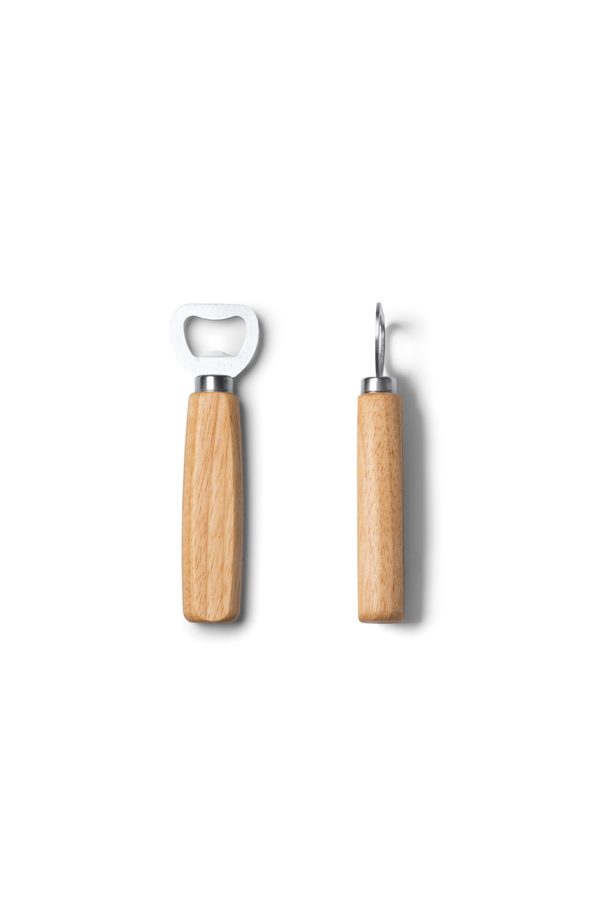 Roden Stainless Steel and Wood Bottle Opener