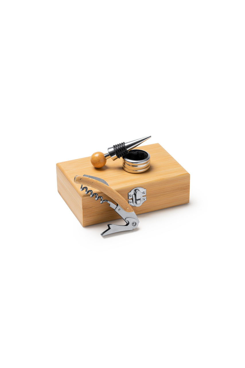 Set de Vin cu Accesorii din Bambus și Oțel