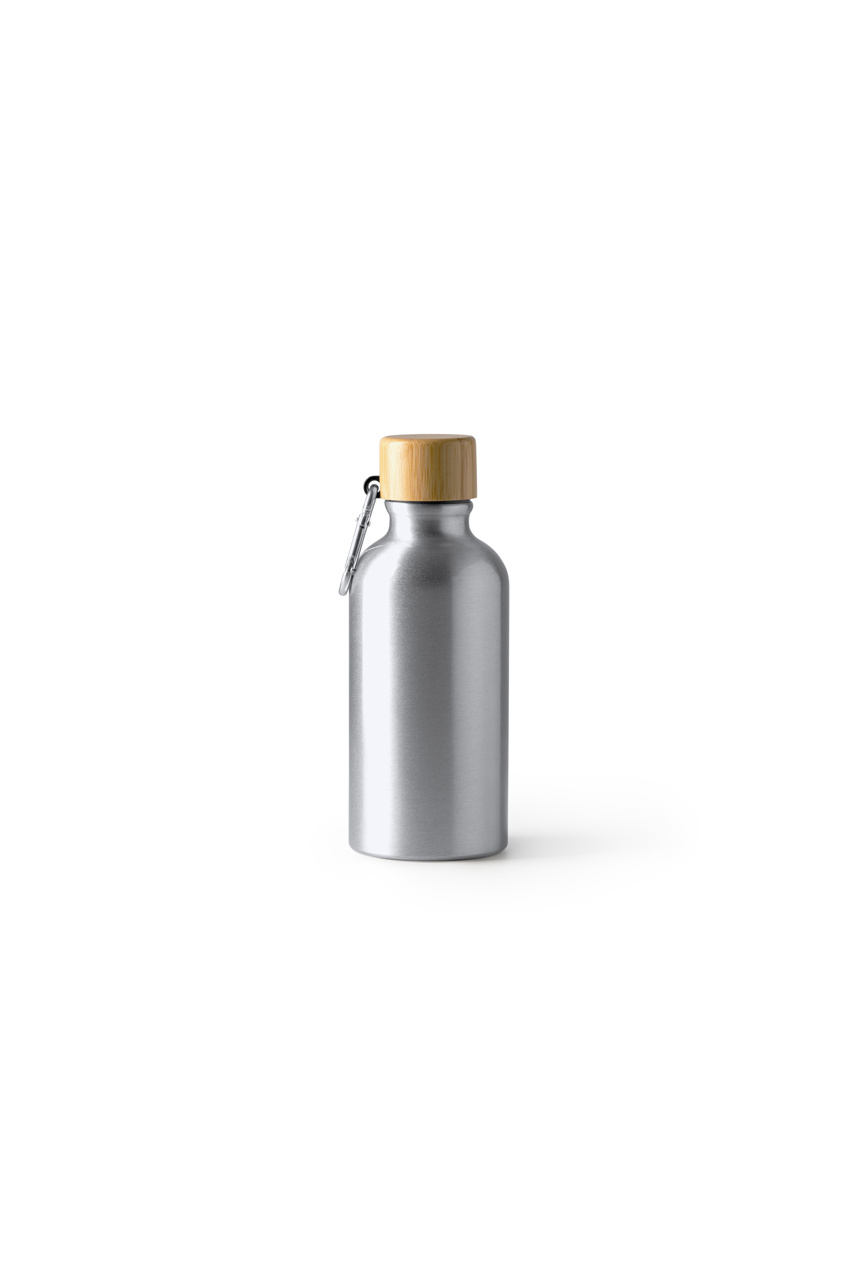 Sticlă Aluminiu cu Capac Bambus GELDA - 400ml