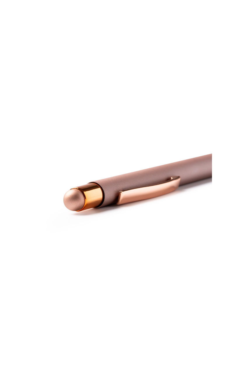 Peret Soft-Touch Metallic Ballpoint Pen with Gold Accents
