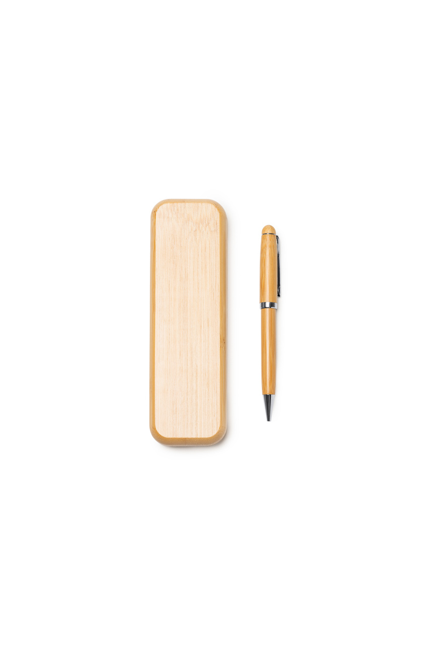 Bodoni Bamboo Twist Ball Pen with Case
