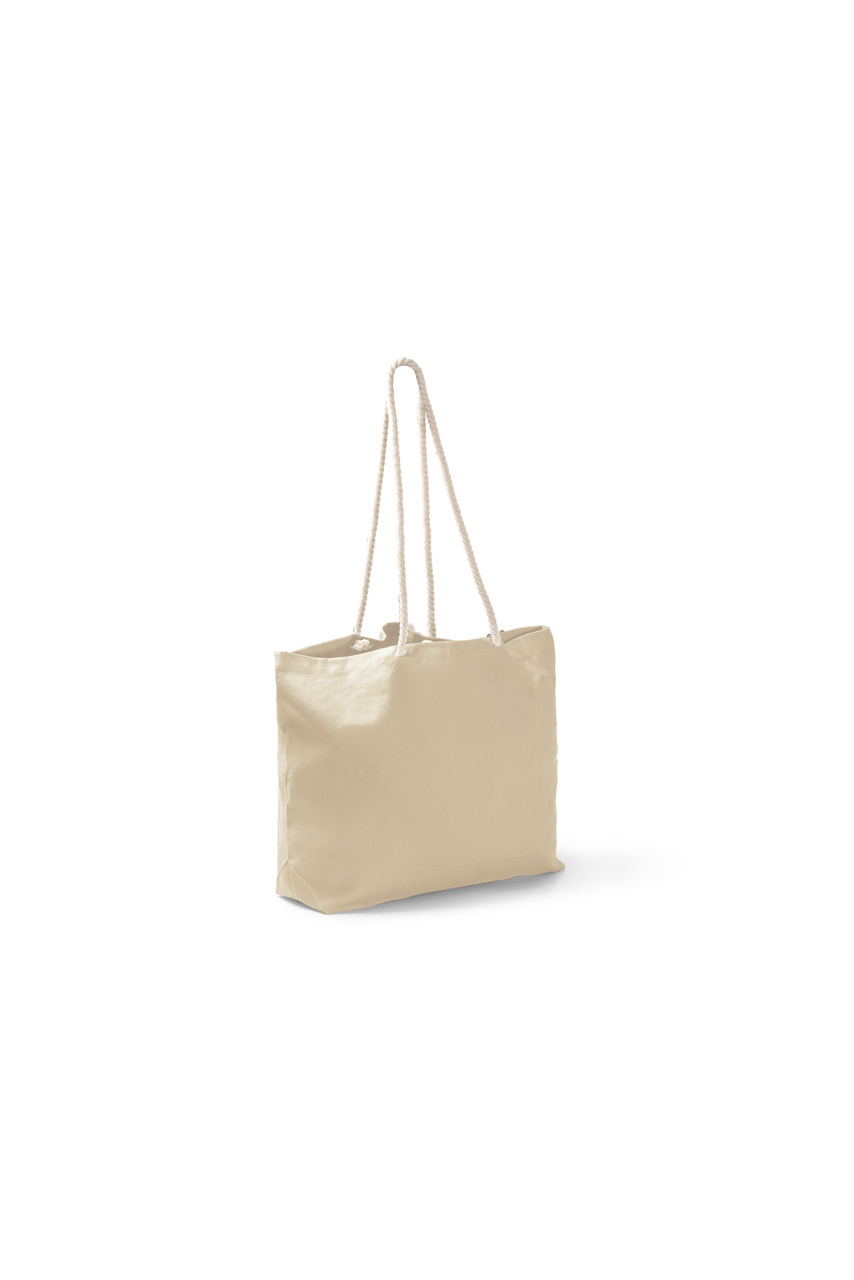 Sandy Cotton Beach Bag with Nautical Straps
