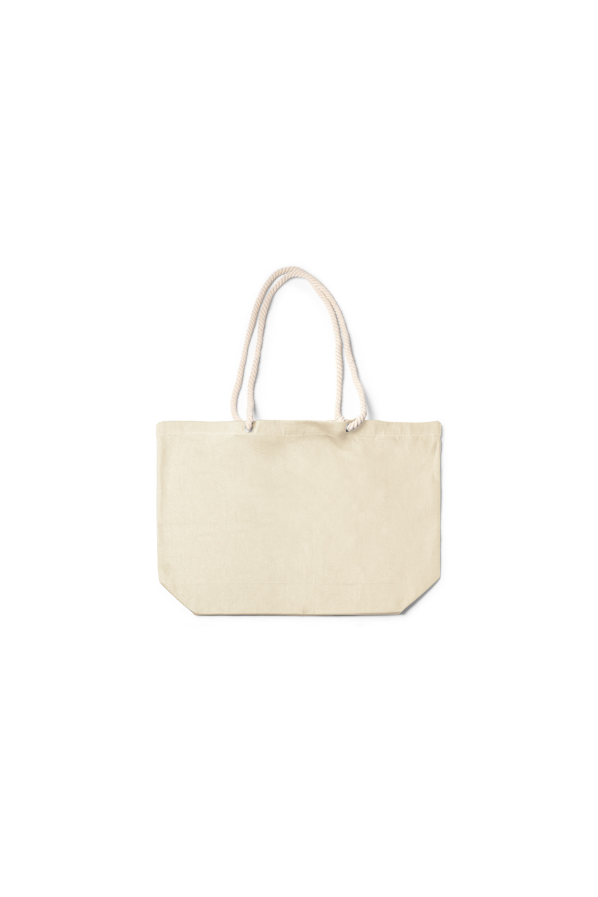 Sandy Cotton Beach Bag with Nautical Straps