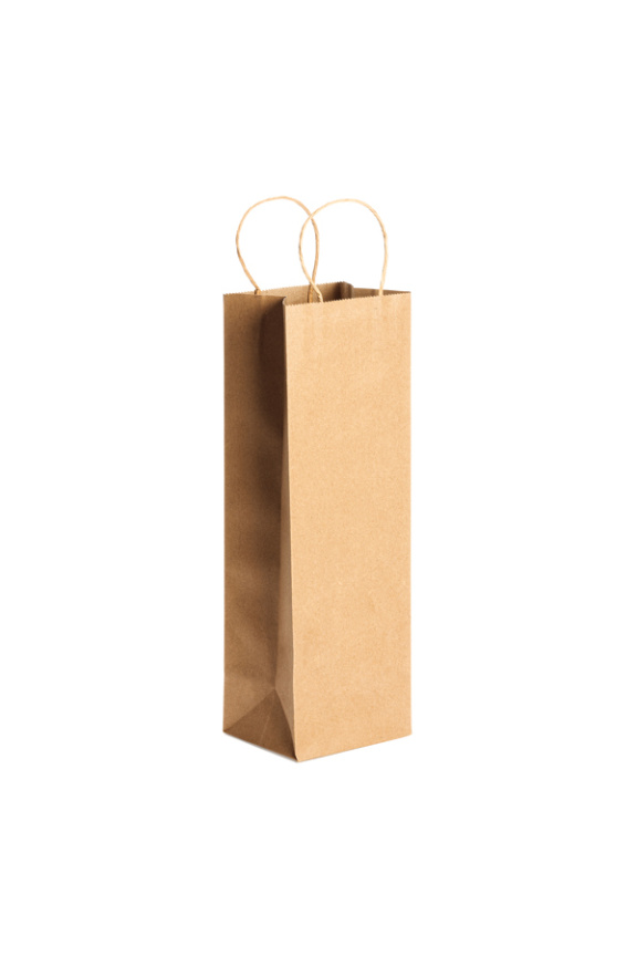 Natural Paper Bottle Bag with Twisted Handles