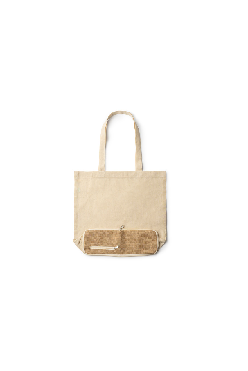 Raku Foldable Cotton & Jute Bag - Stylish Travel Companion