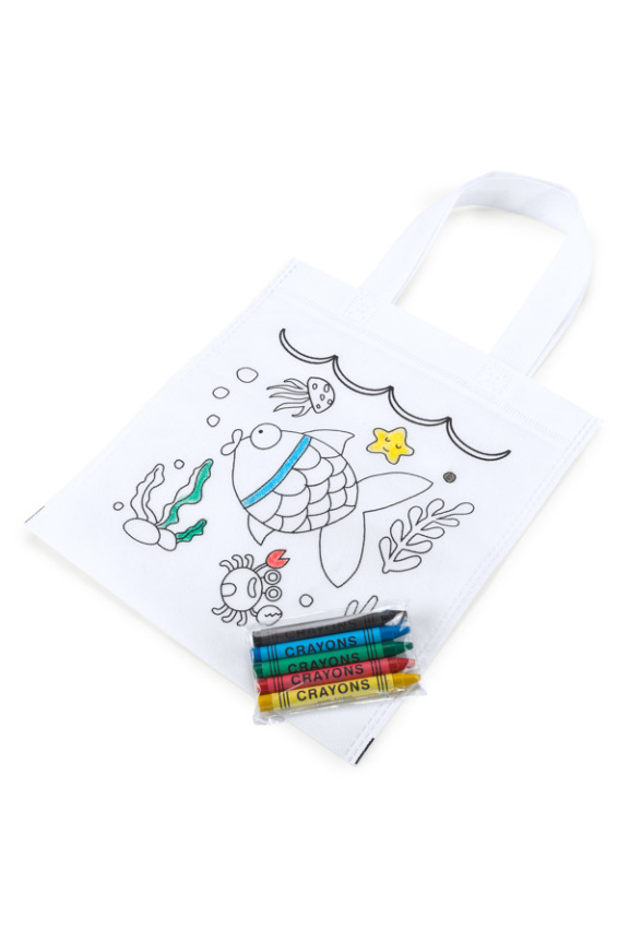 Coloring Non-Woven Tote Bag with Crayons