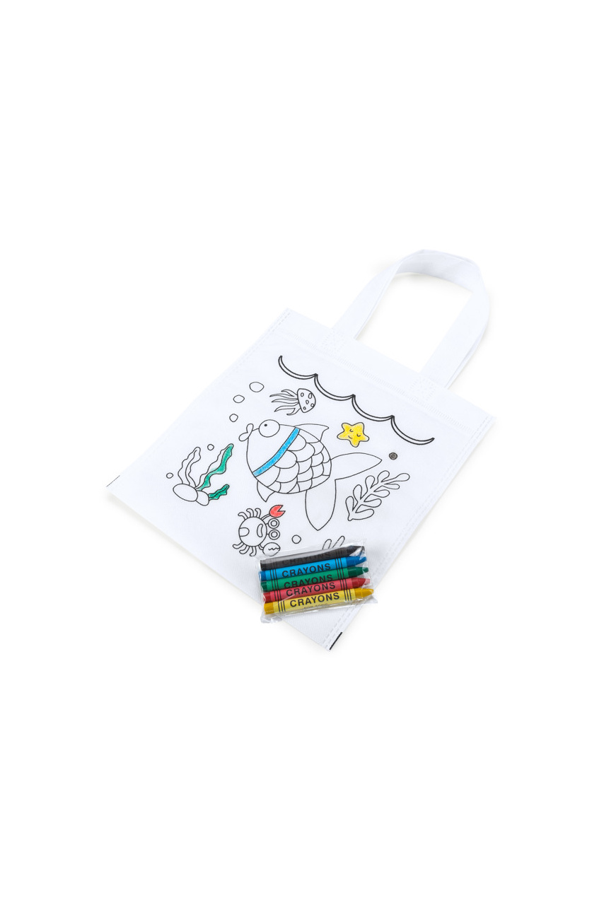 Coloring Non-Woven Tote Bag with Crayons