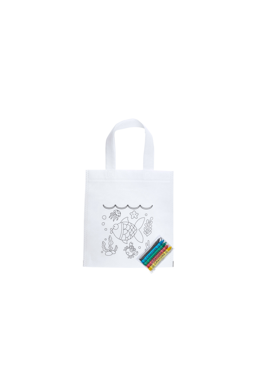 Coloring Non-Woven Tote Bag with Crayons