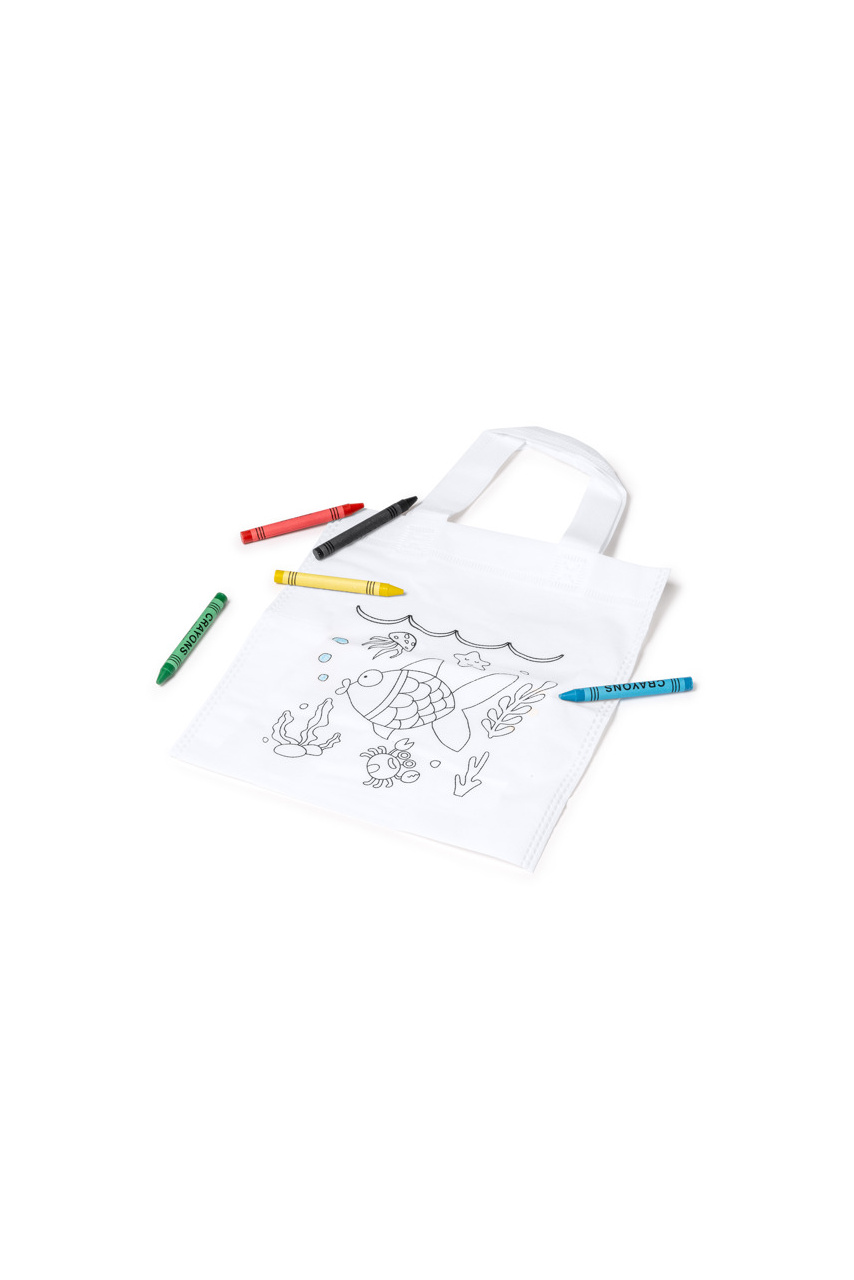 Coloring Non-Woven Tote Bag with Crayons