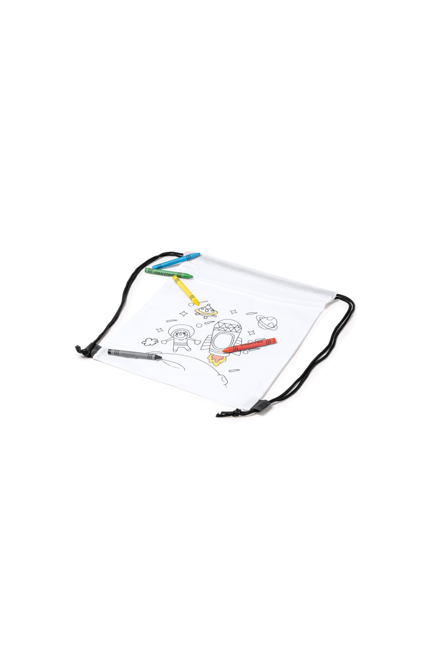 Color Your Own Drawstring Backpack with Crayons