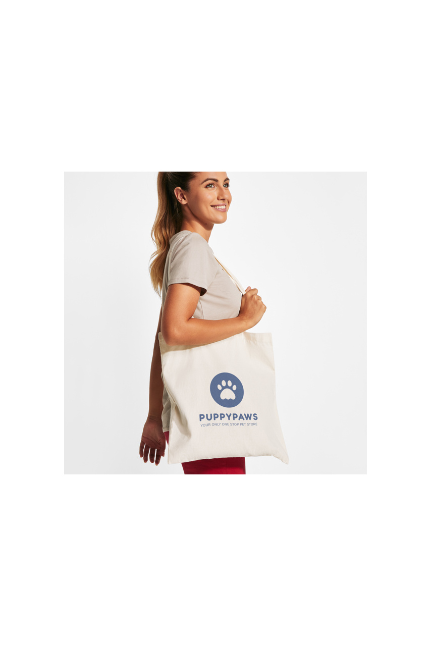 Natural Cotton Tote Bag with Long Handles