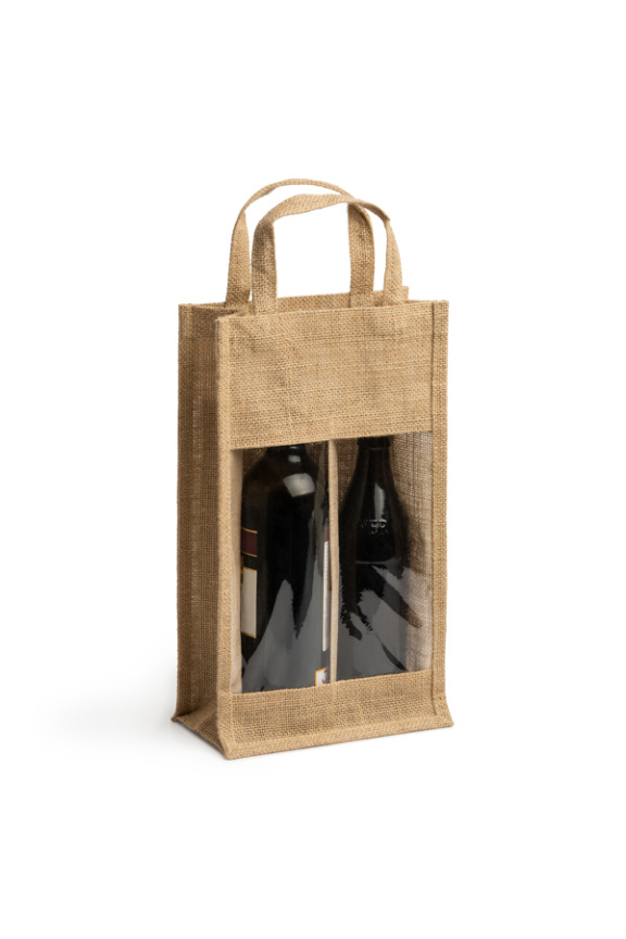 GRACE Laminated Jute Bottle Bag