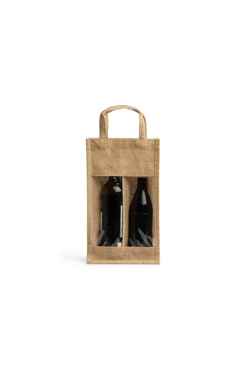 GRACE Laminated Jute Bottle Bag