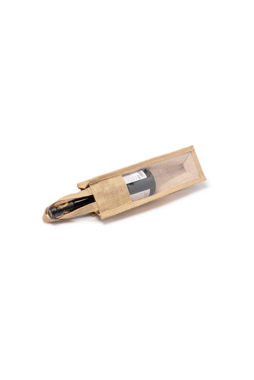 NIMBA Jute Wine Bottle Bag with Window