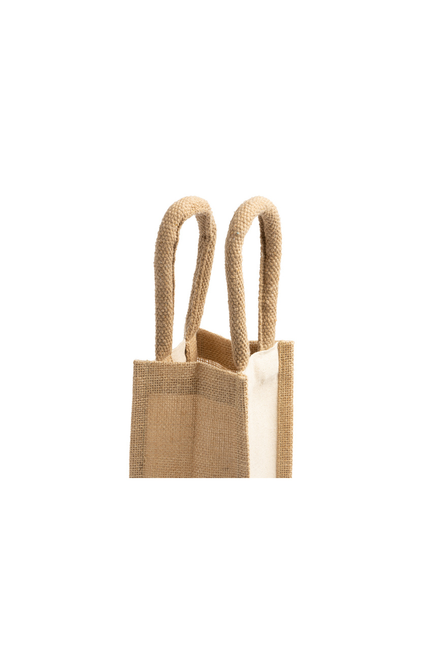 BELONA Laminated Jute and Cotton Bottle Bag