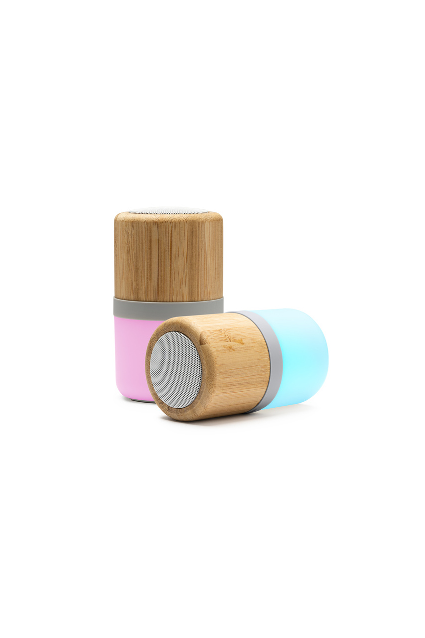 Boxă Wireless OZCAN din Bambus cu LED Multicolor