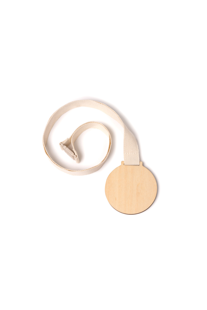 Eco-Friendly Bamboo Medal with Cotton Strap