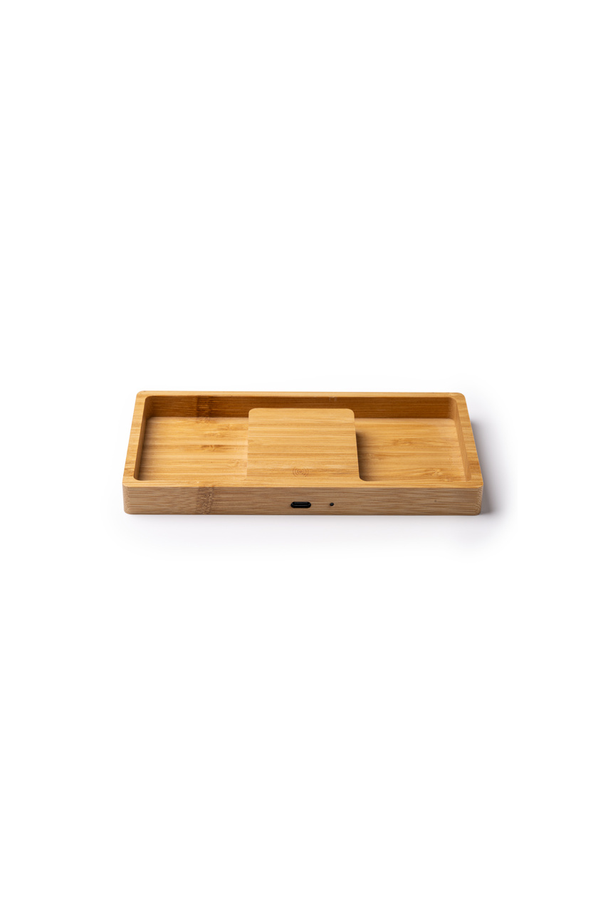 LUKE Bamboo Wireless Charger & Organizer Tray