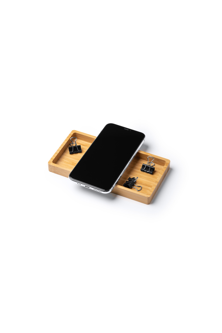 LUKE Bamboo Wireless Charger & Organizer Tray