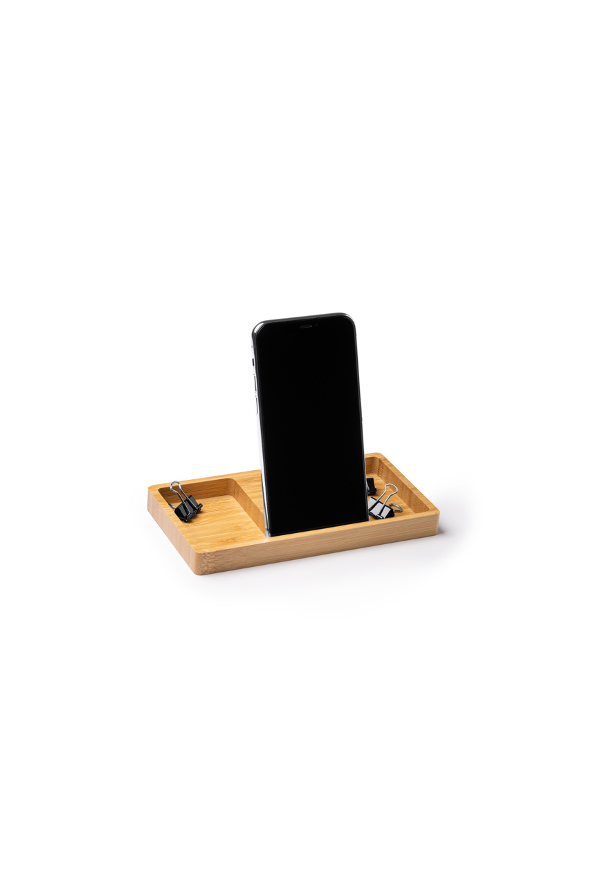 Organizator cu Încărcător Wireless din Bambus - Eco-Friendly