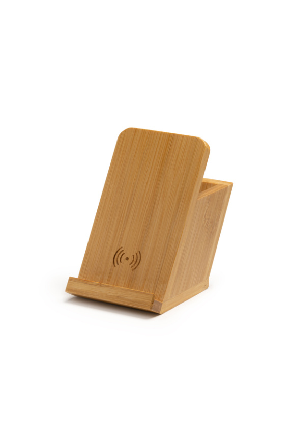 Suport Bambus cu Încărcător Wireless 10W