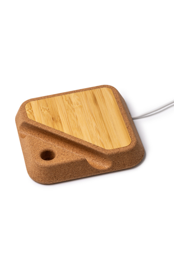 Încărcător Wireless din Bambus și Plută BRIAN - 10W