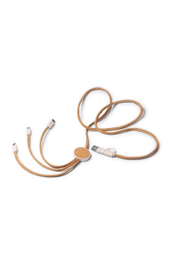 5-in-1 Cork and Wheat Fibre Charging Cable