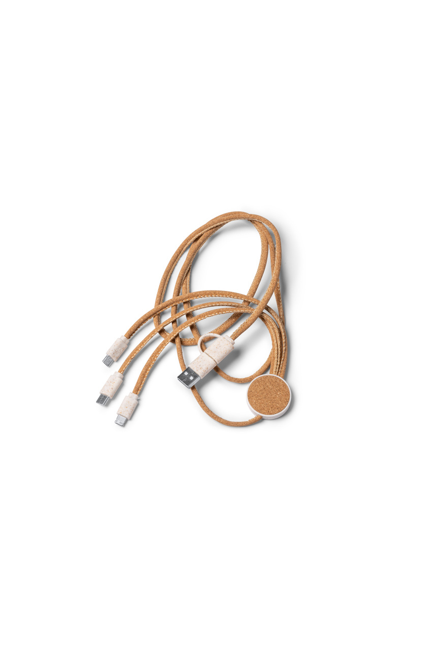 5-in-1 Cork and Wheat Fibre Charging Cable