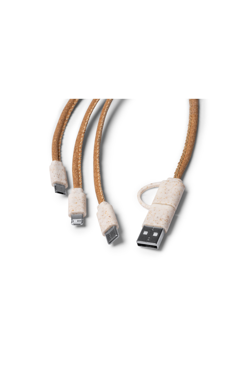 Cablu de Încărcare 5-in-1 Eco din Plută și Grâu