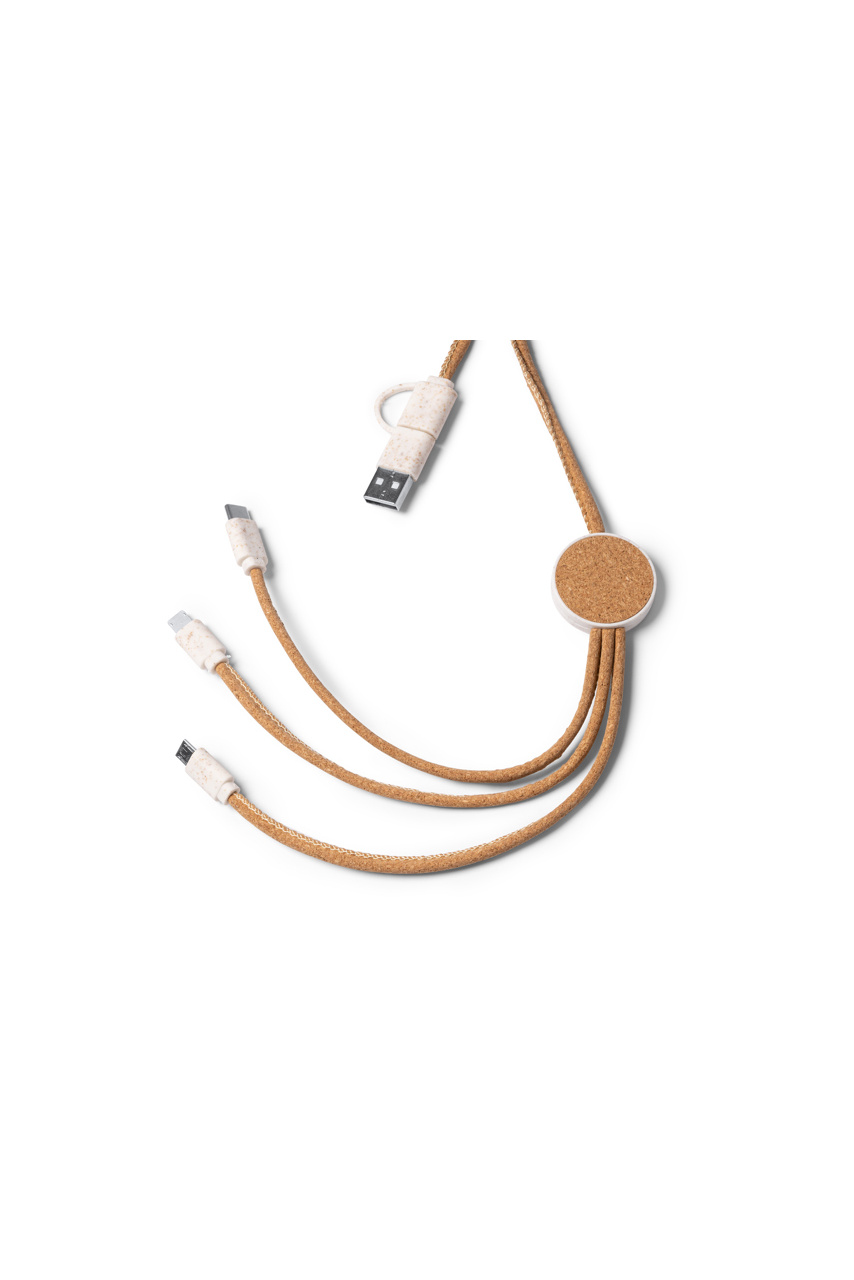 Cablu de Încărcare 5-in-1 Eco din Plută și Grâu