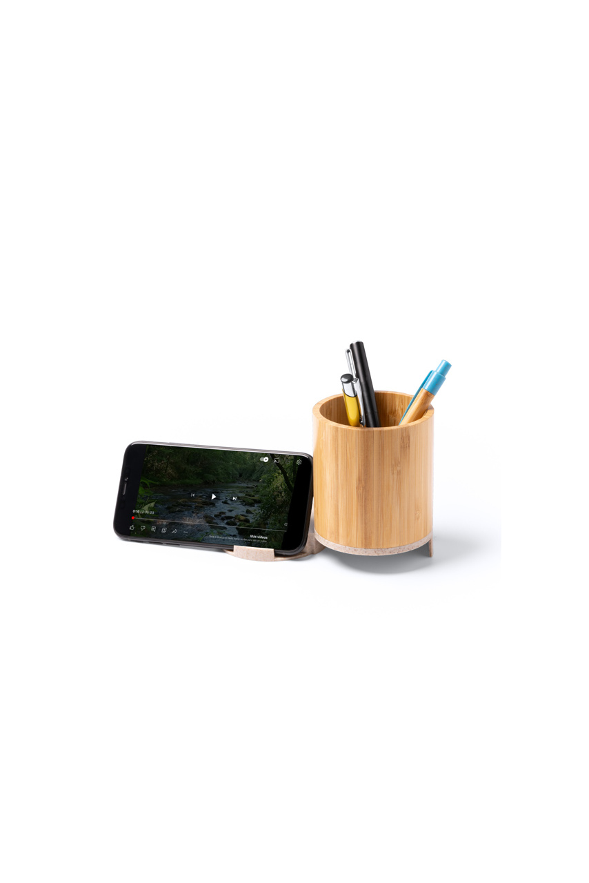 Bamboo Pencil Holder with Wireless Charger