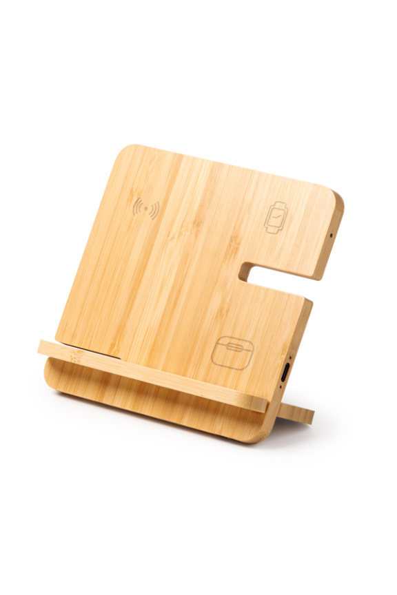 KROSY 3-in-1 Bamboo Wireless Charging Stand