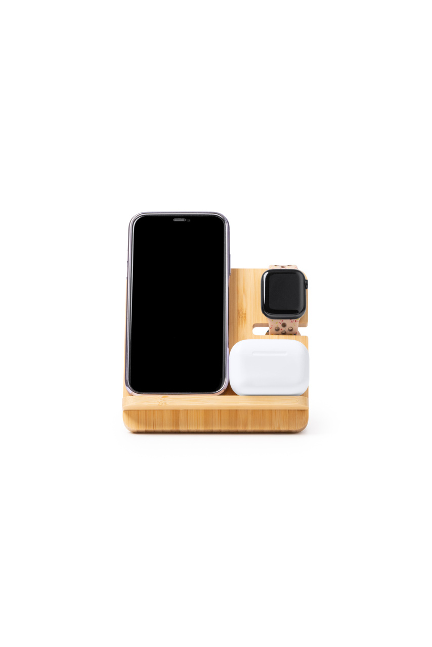 KROSY 3-in-1 Bamboo Wireless Charging Stand