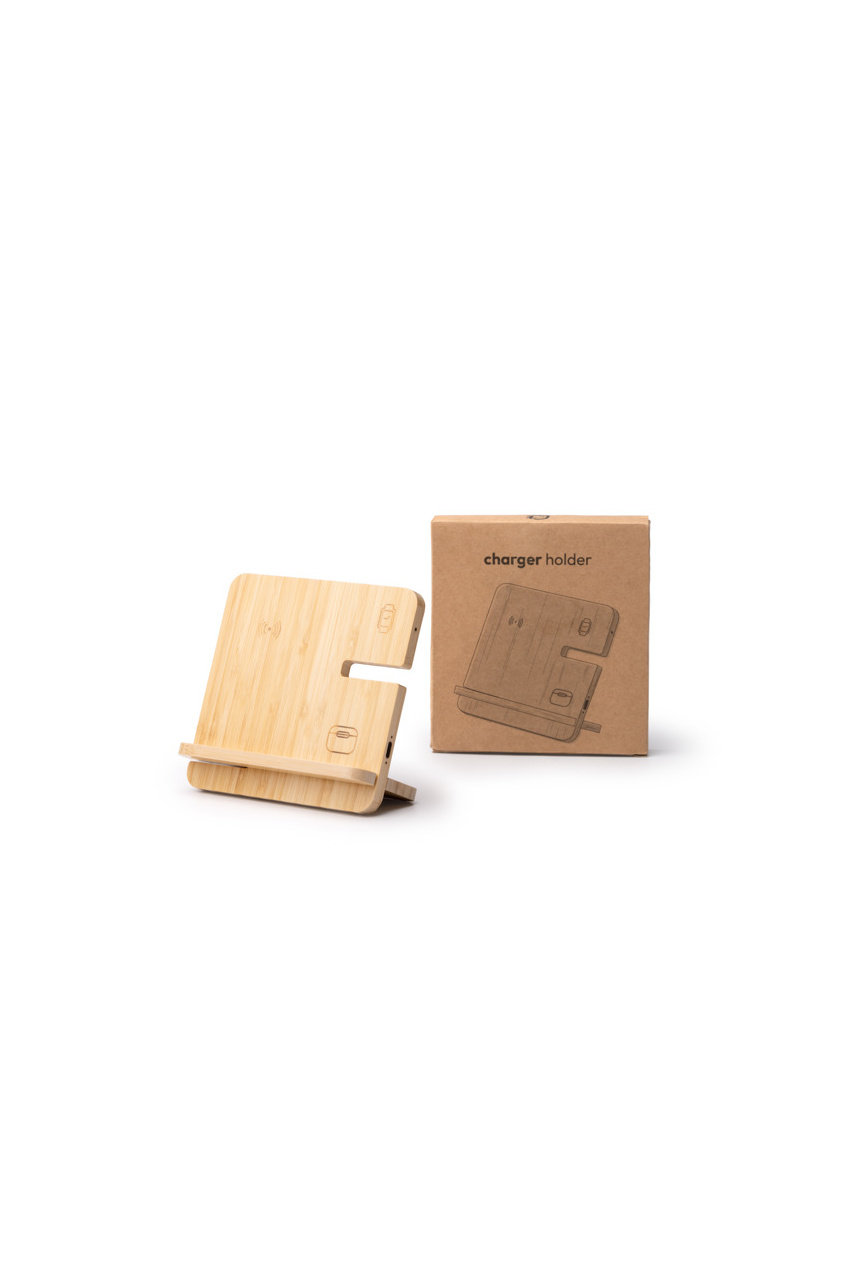 KROSY 3-in-1 Bamboo Wireless Charging Stand