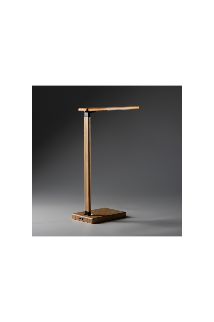 Bamboo LED Desk Lamp with Wireless Charger