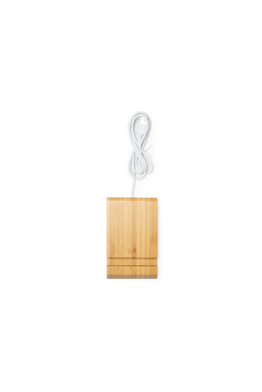 Eco-Friendly Bamboo Wireless Charger with Stand