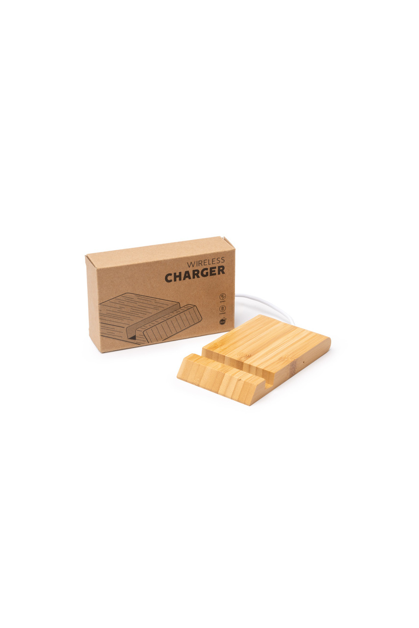 Eco-Friendly Bamboo Wireless Charger with Stand