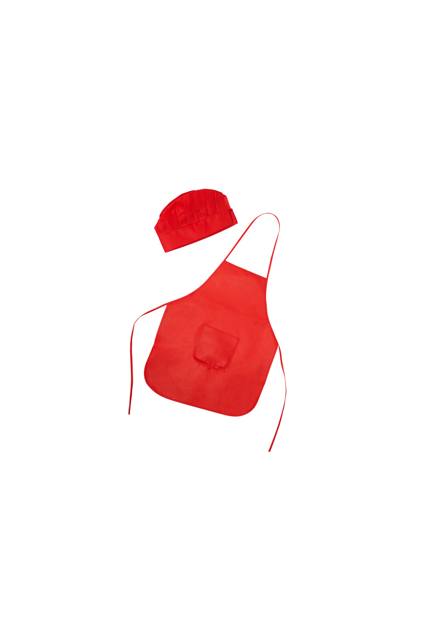 Children's Red Chef Apron and Hat Set