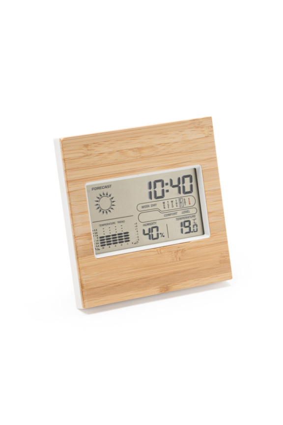 Kelvin Bamboo Weather Station with Clock & Calendar