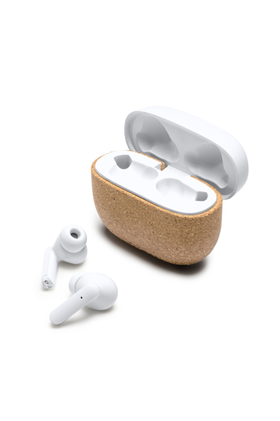 Eco-Friendly Bluetooth Earbuds with Cork Case