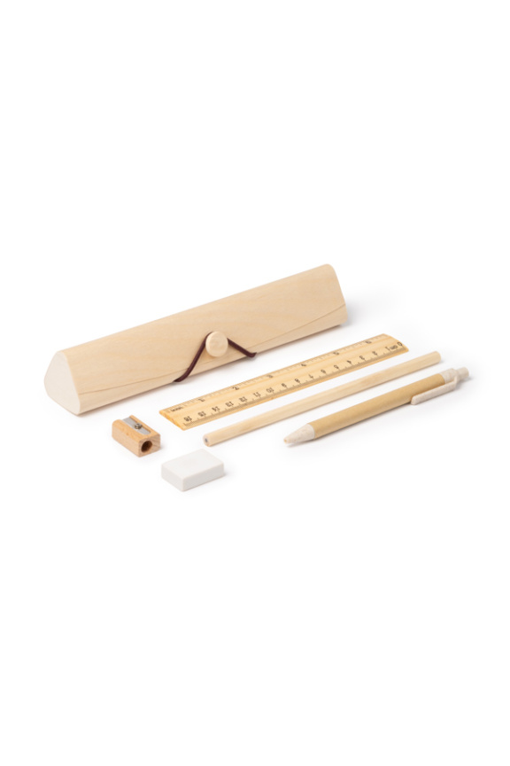 Natural Wood Writing Set with Case
