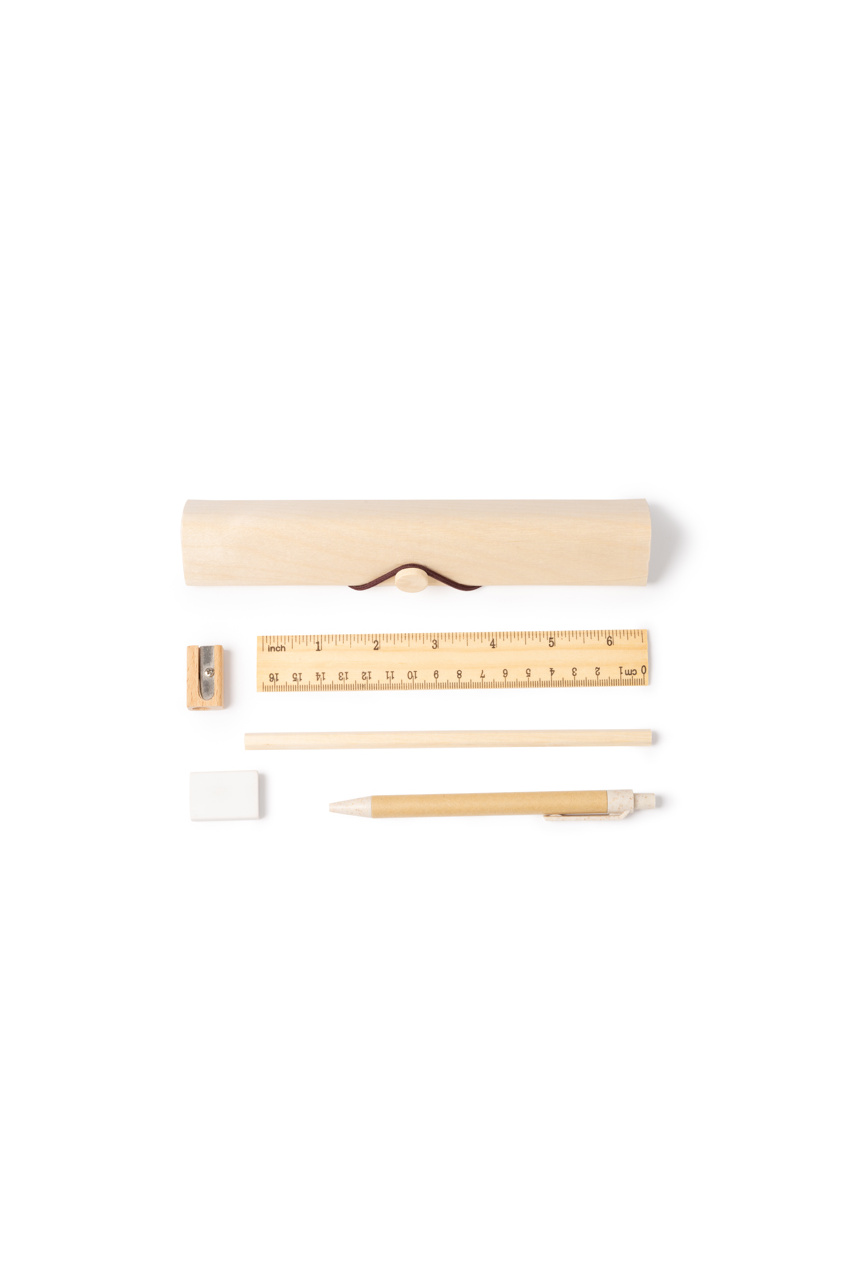 Natural Wood Writing Set with Case