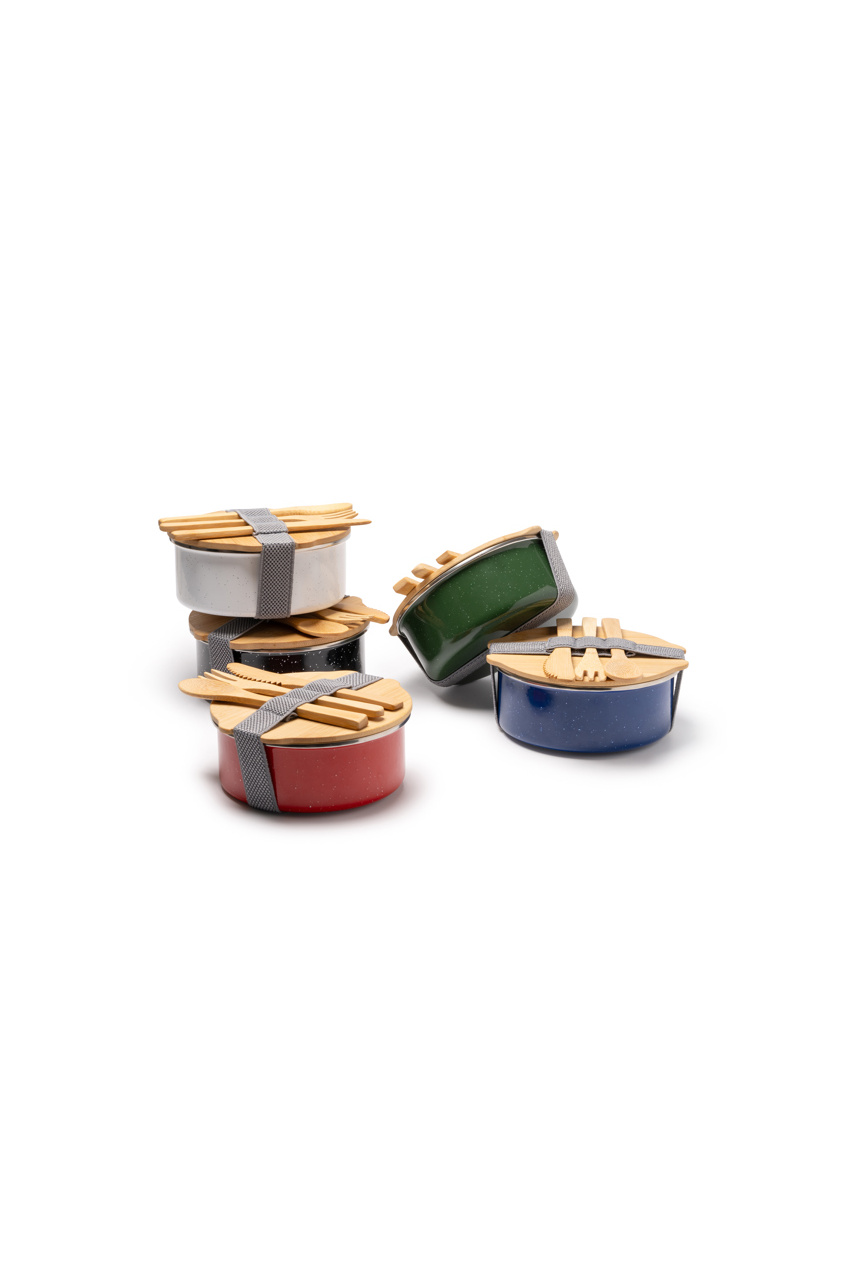 EVELIN Eco-Friendly Lunch Box Set - Ceramic & Bamboo