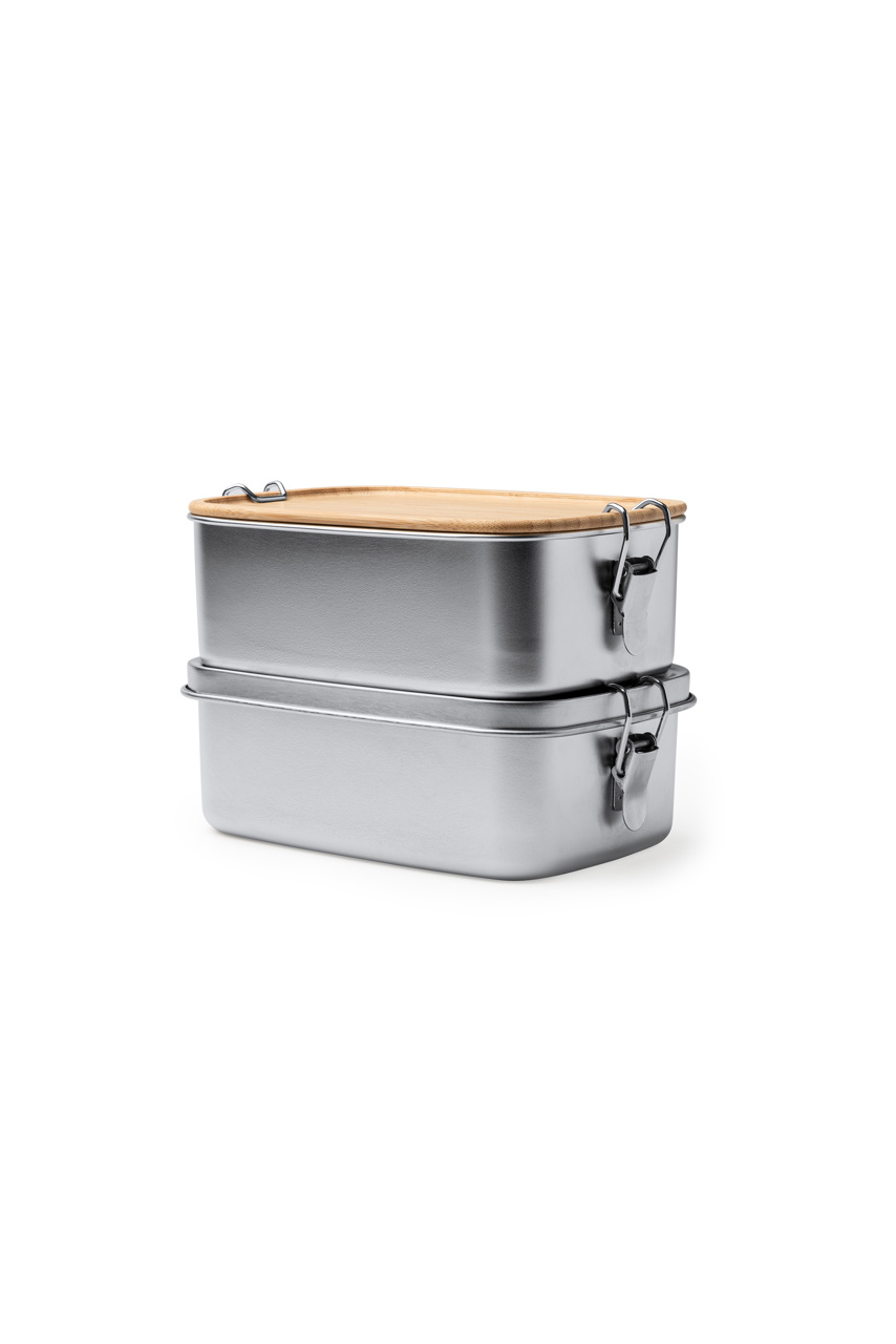 Cutie Prânz Inox DAIKON cu Capac de Bambus - 1L