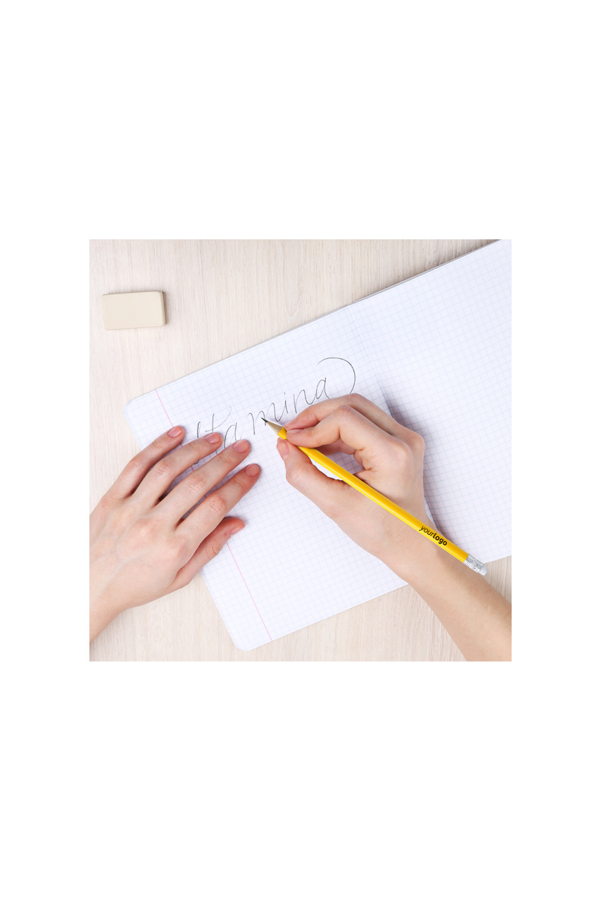 Natural Wood Yellow Pencil with Eraser