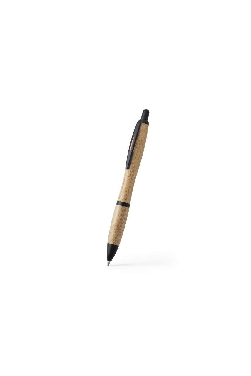 SAGANO Bamboo Push-Button Pen with Metal Clip