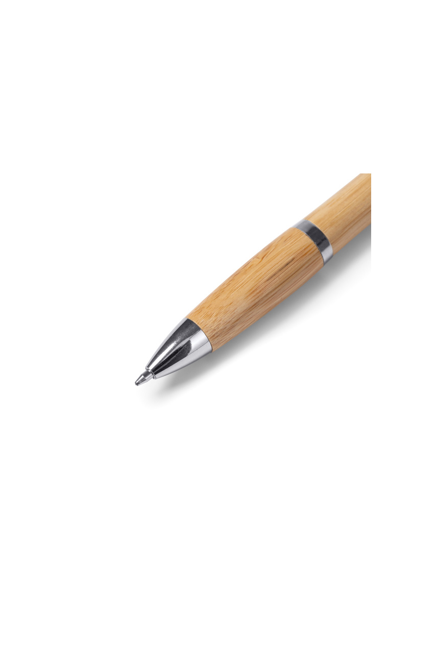 SAGANO Bamboo Push-Button Pen with Metal Clip