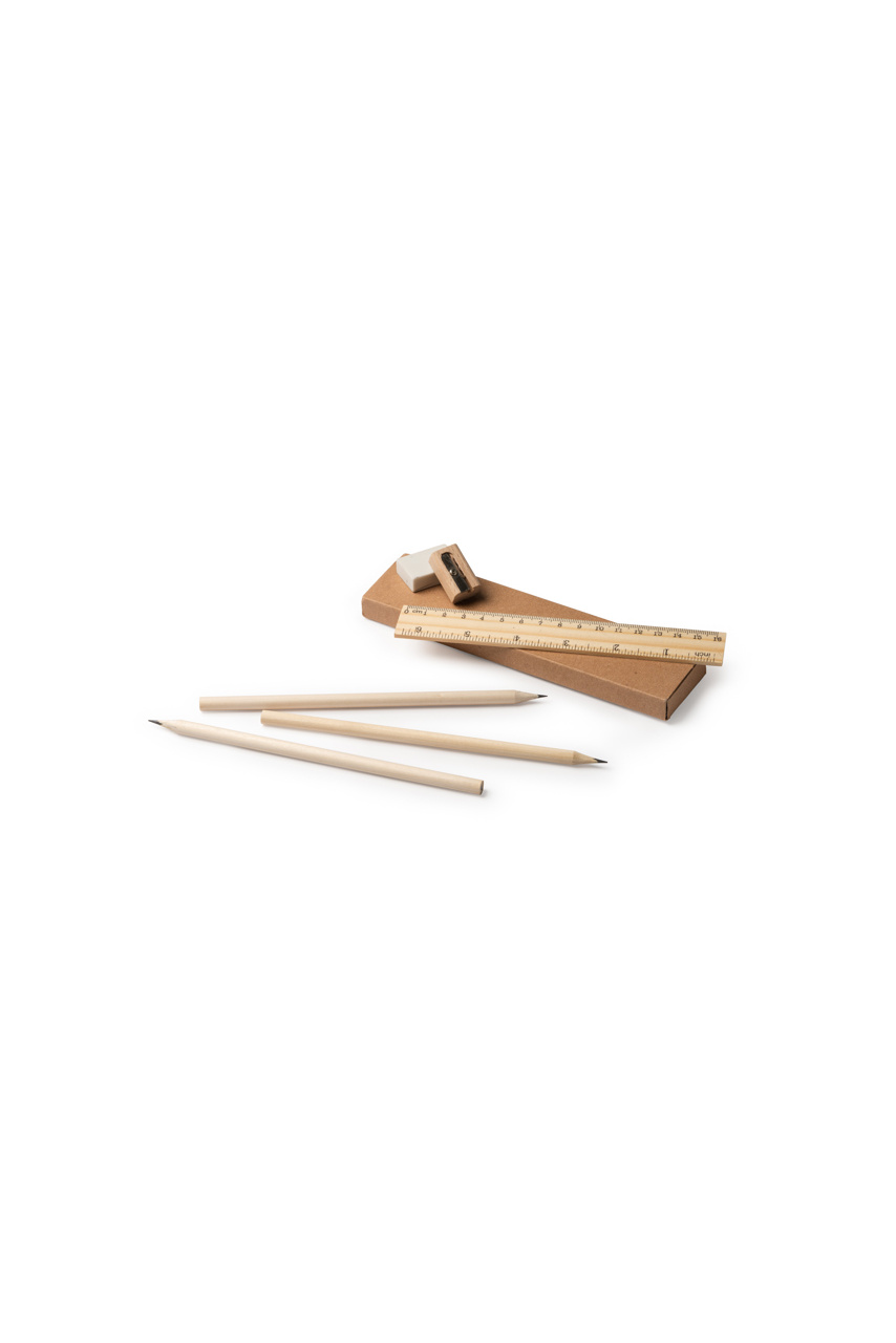 Set de scris din lemn natural VERNAK
