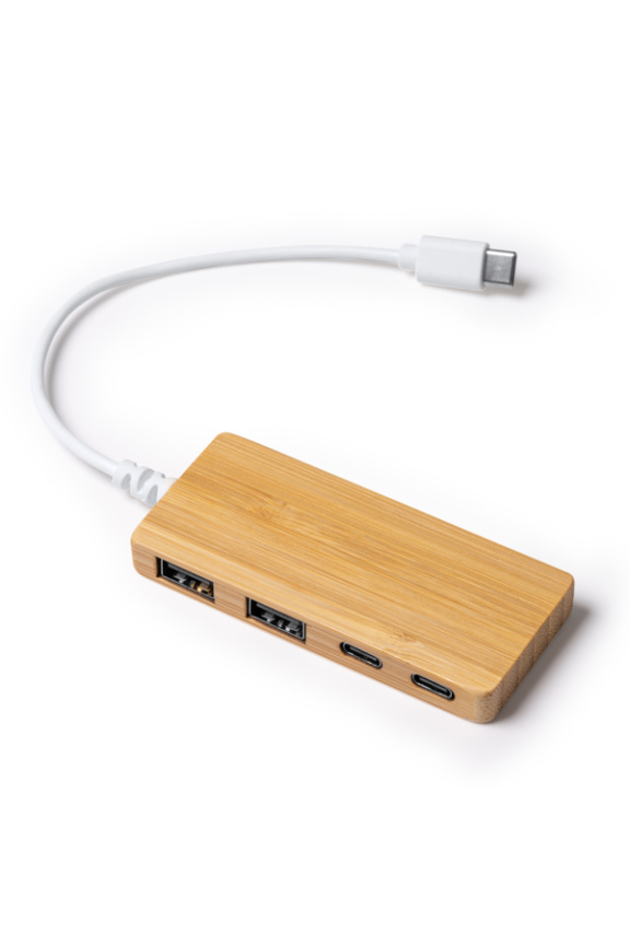 Hub USB din bambus PABLEK cu 4 porturi